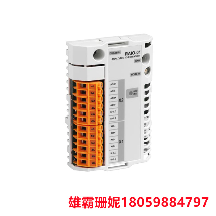 ABB  RAIO-01  模拟1/0扩展模块    模拟输入和输出彼此之间以及与电源电气隔离 