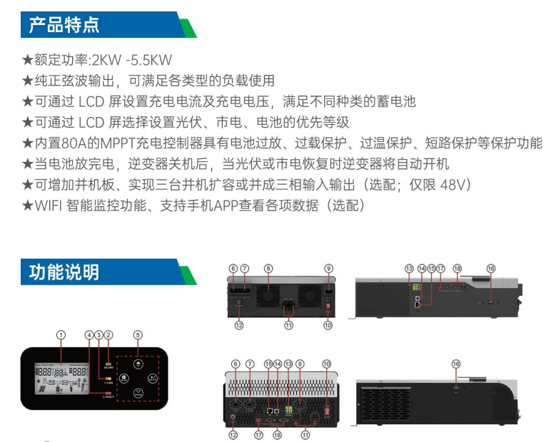 高频离网逆变控制一体机HZPV1800 PRO 